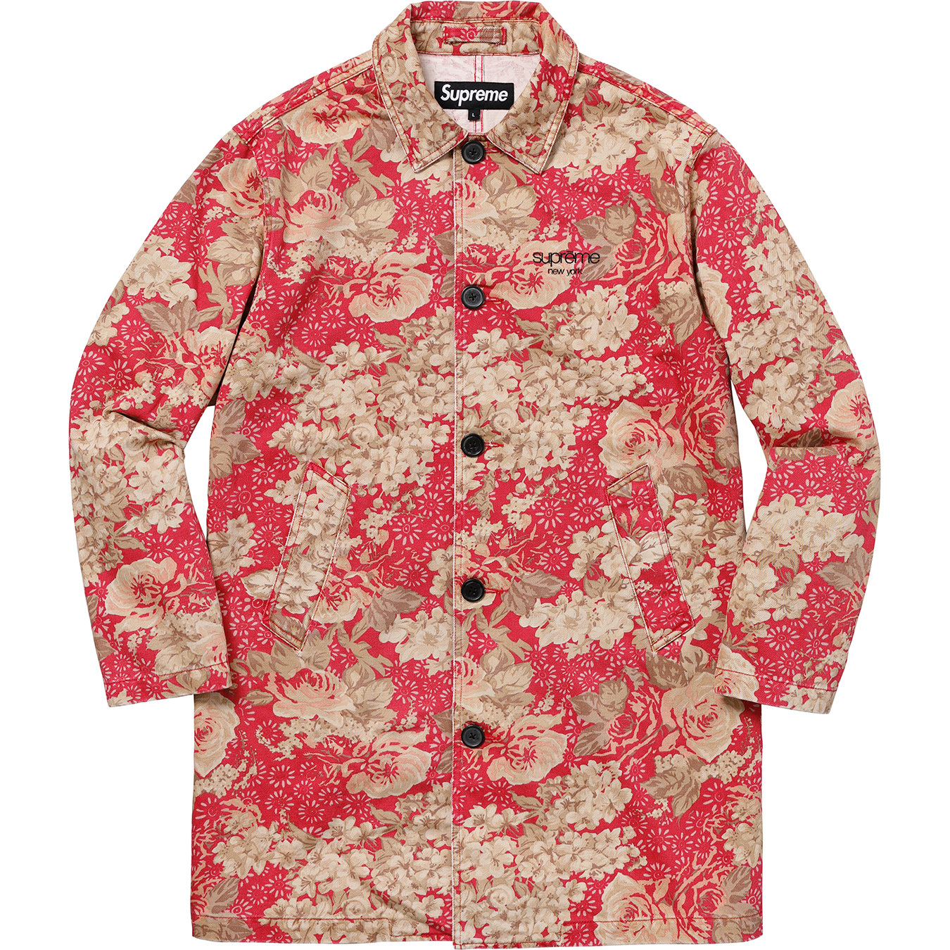 Supreme Washed Work Trench Coat Floral