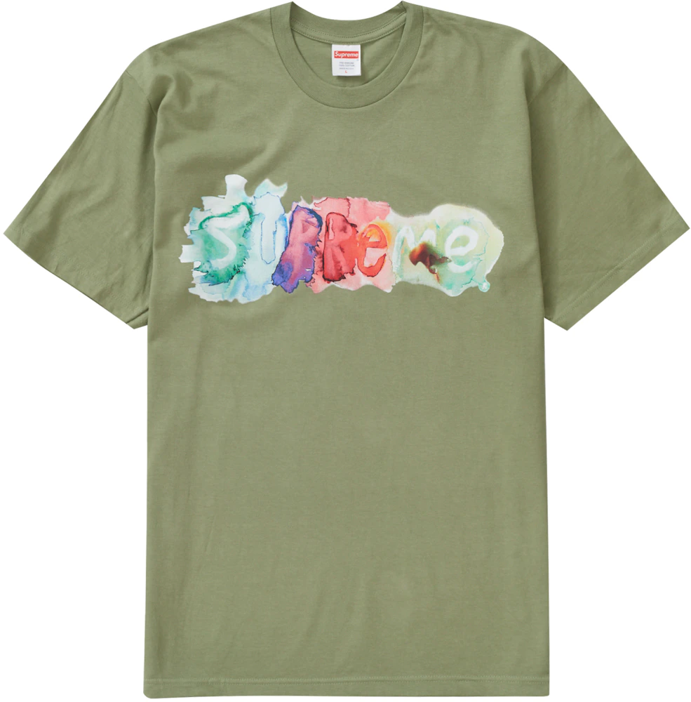 Supreme Watercolor Tee Light Olive Men's - SS23 - US