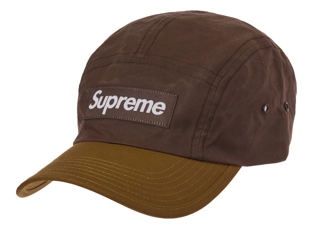 Pre-owned Supreme Waxed Cotton Camp Cap Brown