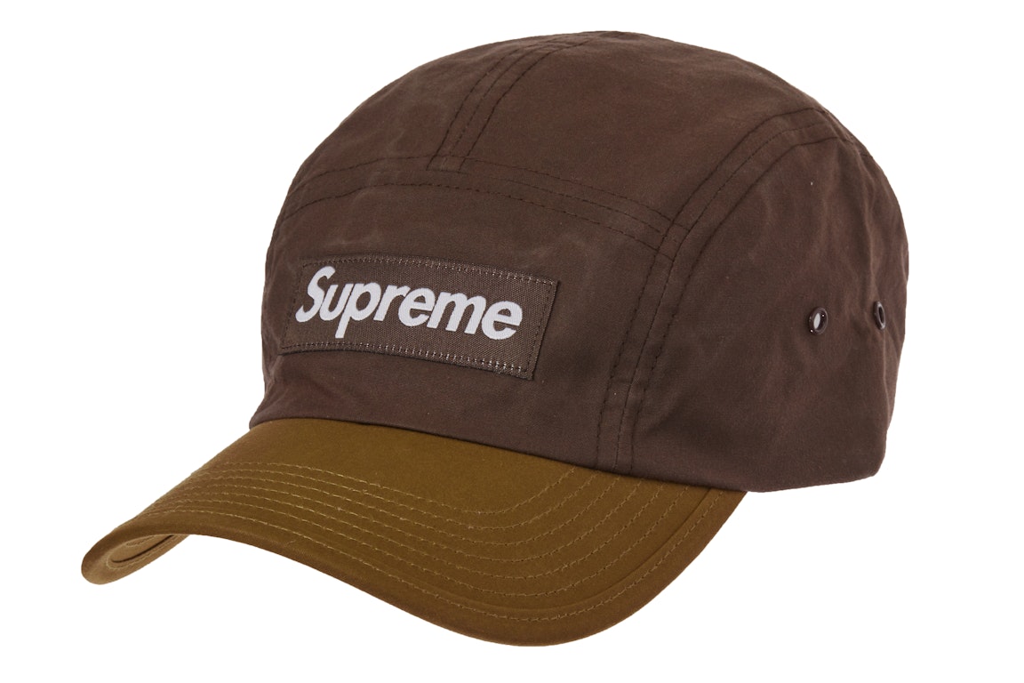 Pre-owned Supreme Waxed Cotton Camp Cap Brown