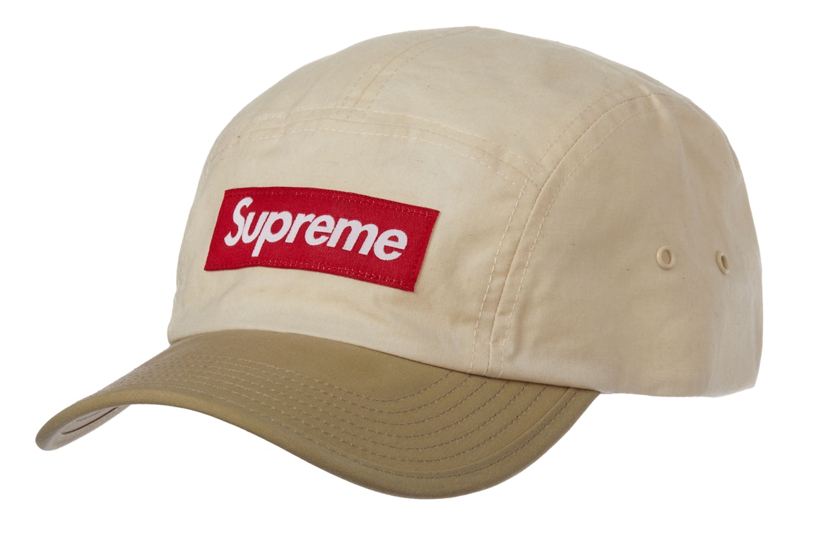 Pre-owned Supreme Waxed Cotton Camp Cap Natural