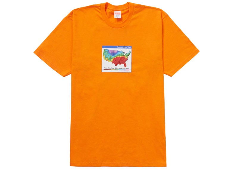 Supreme orange outlet t shirt