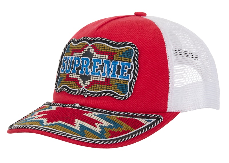 Supreme Western Embroidered Mesh Back 5-Panel Red
