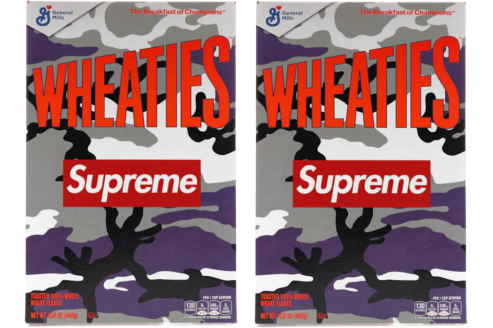 Supreme Wheaties Cereal Box Purple Camo 2x Lot (Not Fit For Human Consumption)