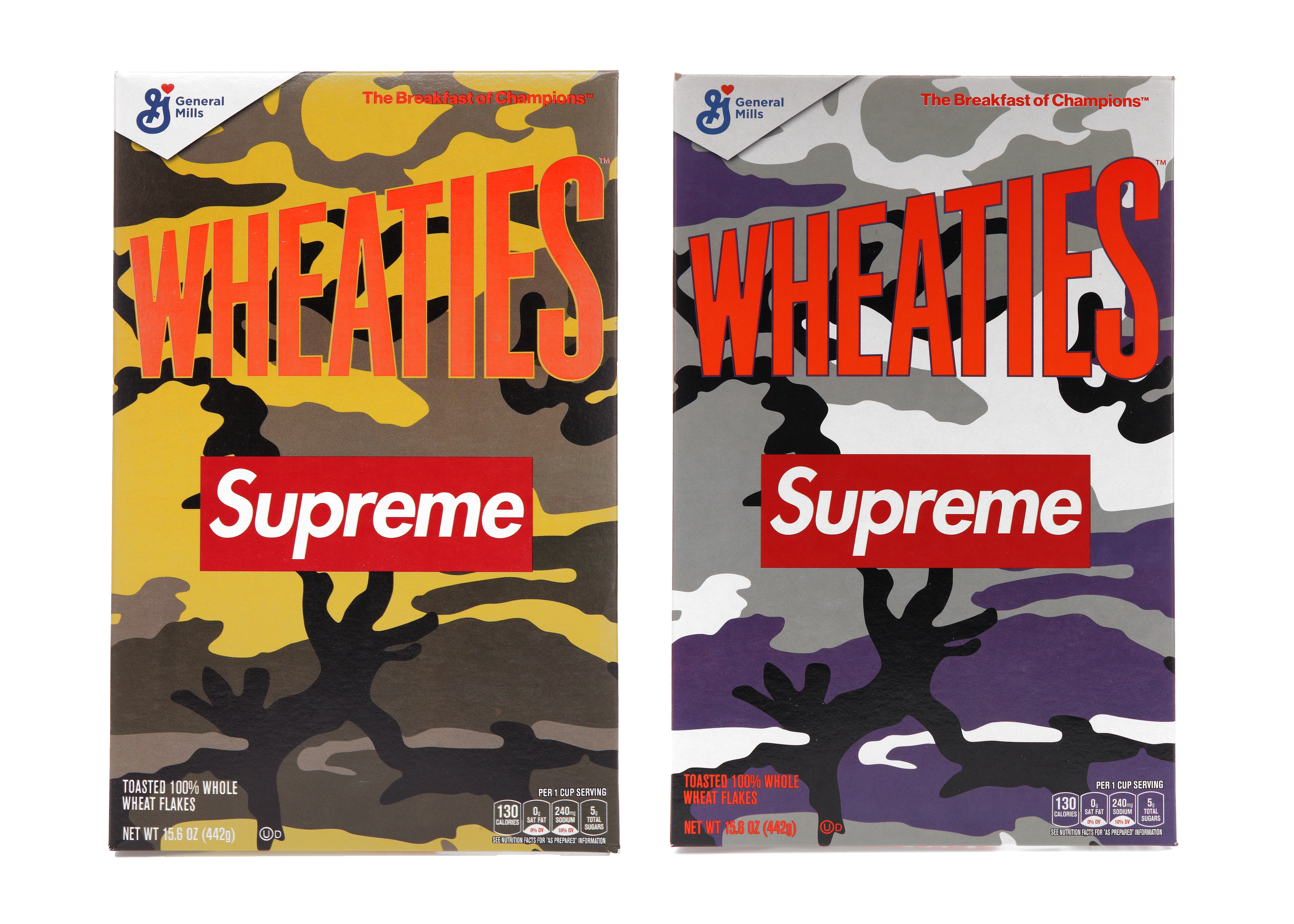 Supreme Wheaties Cereal Box Purple Camo & Orange Camo Set of 2 (Not Fit For  Human Consumption)