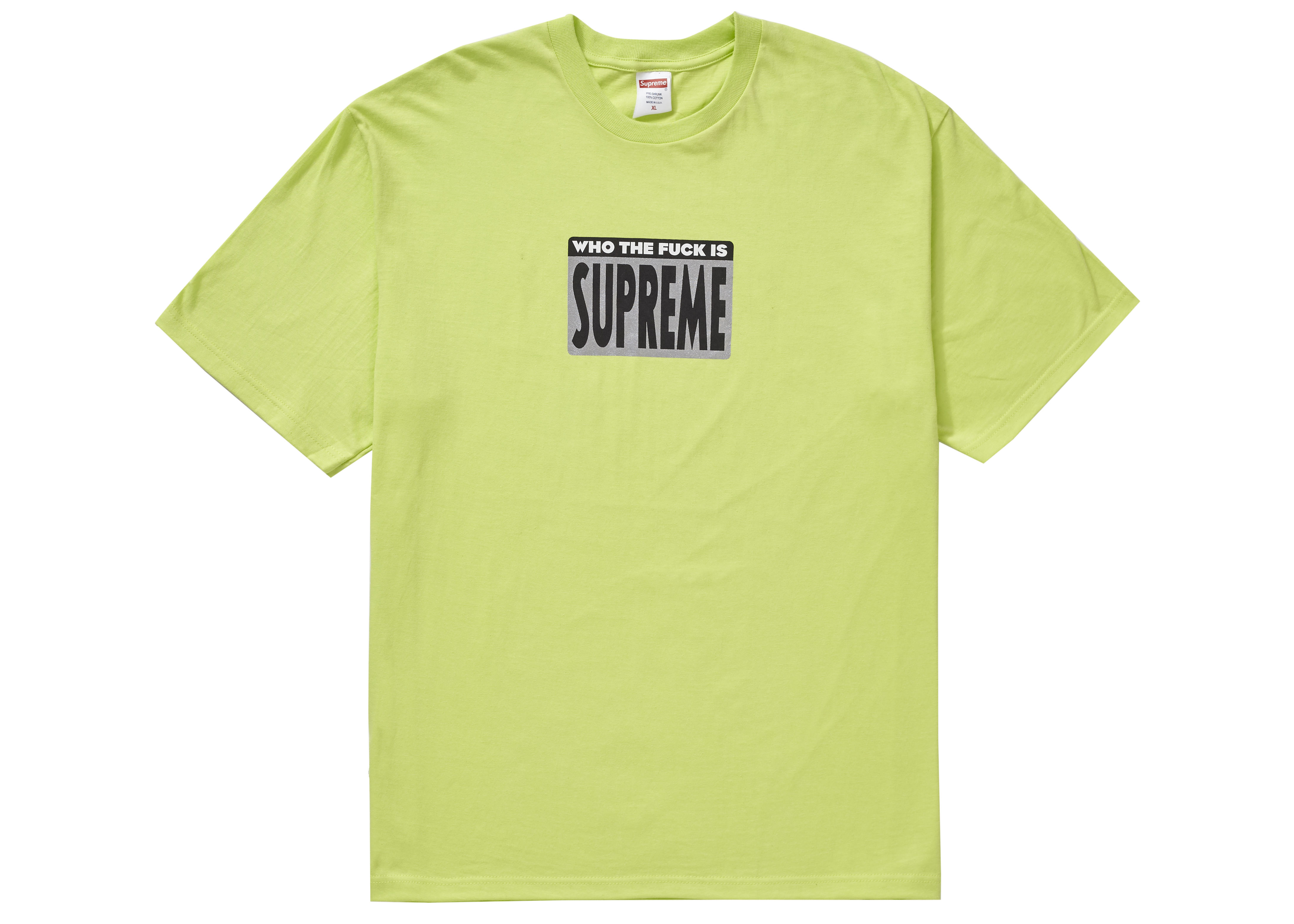 Supreme Who The Fuck Tee Neon Green Men's - SS19 - US