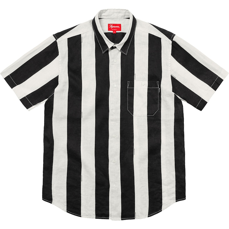 爆買い定番原宿店購入正規品supreme wide stripe shirt 青 L シャツ