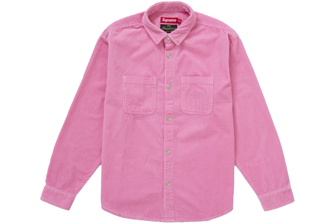 Supreme Wide Wale Corduroy Snap Shirt (FW25) Pink Men's - FW25 - US