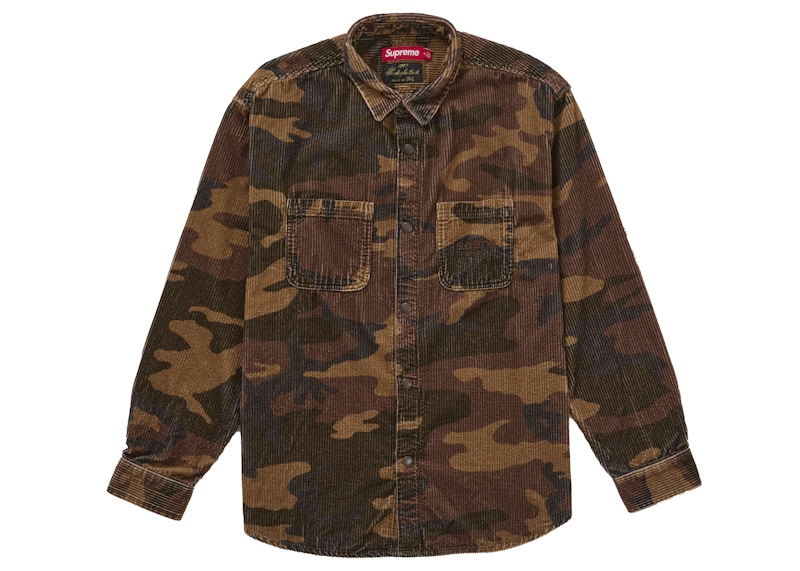 Supreme Wide Wale Corduroy Snap Shirt (FW25) Woodland Camo メンズ