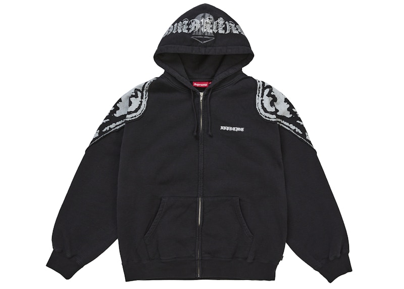 Supreme ブラック ジップアップパーカー　wings Supreme】 Wings Zip Up Hooded Sweatshirt Black - 25SS