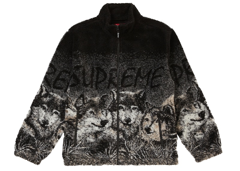 Supreme Wolf Fleece Jacket Black メンズ - SS19 - JP