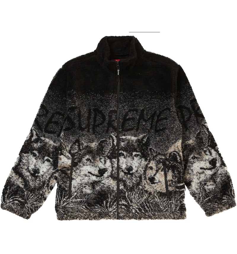 Supreme Wolf Fleece Jacket Black Men's SS19 US