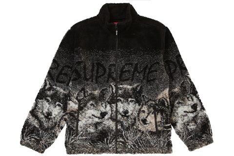 Supreme Wolf Fleece Jacket Black Men's SS19 US - Main Image
