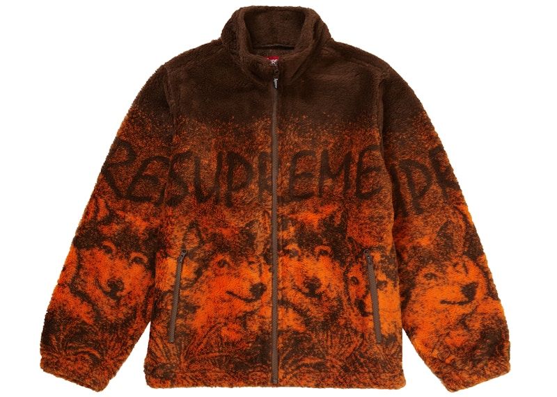 Supreme Wolf Fleece Jacket Brown