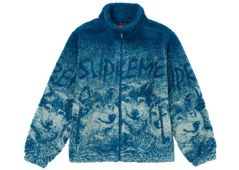 supreme wolf fleece jacket black