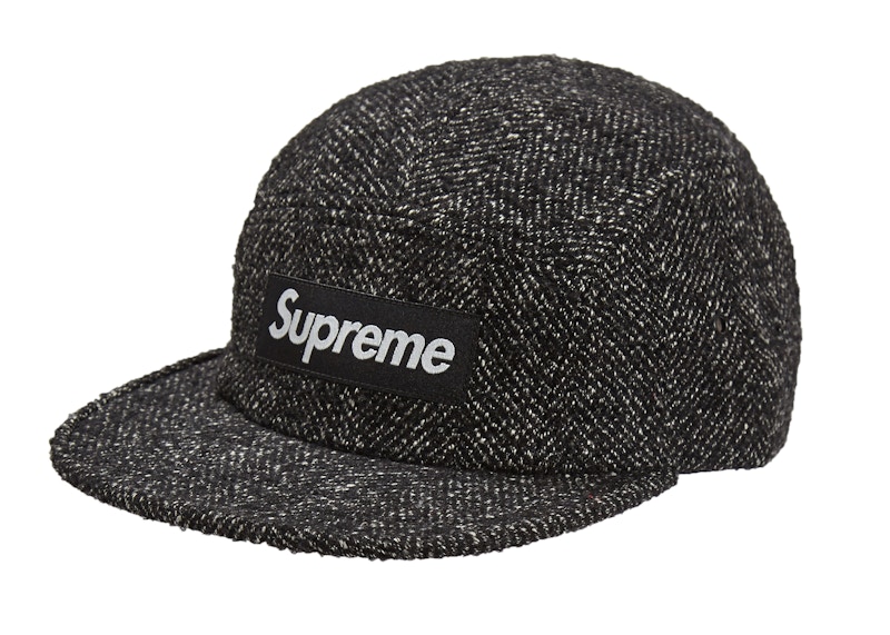 Supreme Houndstooth Wool Camp Cap Black - FW23 - US