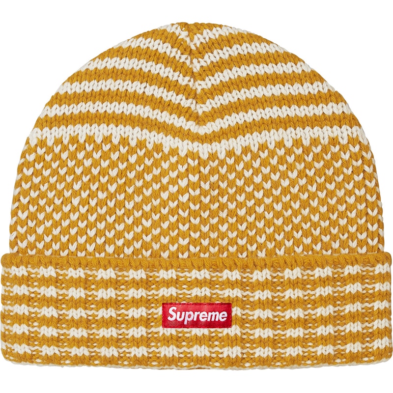 Supreme Wool Jacquard Beanie Gold - FW17 - CN