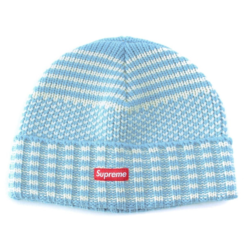 Supreme Wool Jacquard Beanie Light Blue - FW17 - TW