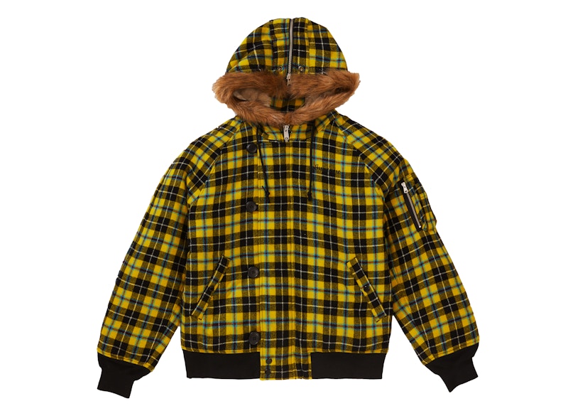 Supreme Wool N-2B Jacket Yellow Plaid Men's - FW18 - GB