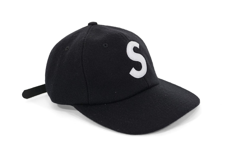 supreme wool S logo 6-panel black