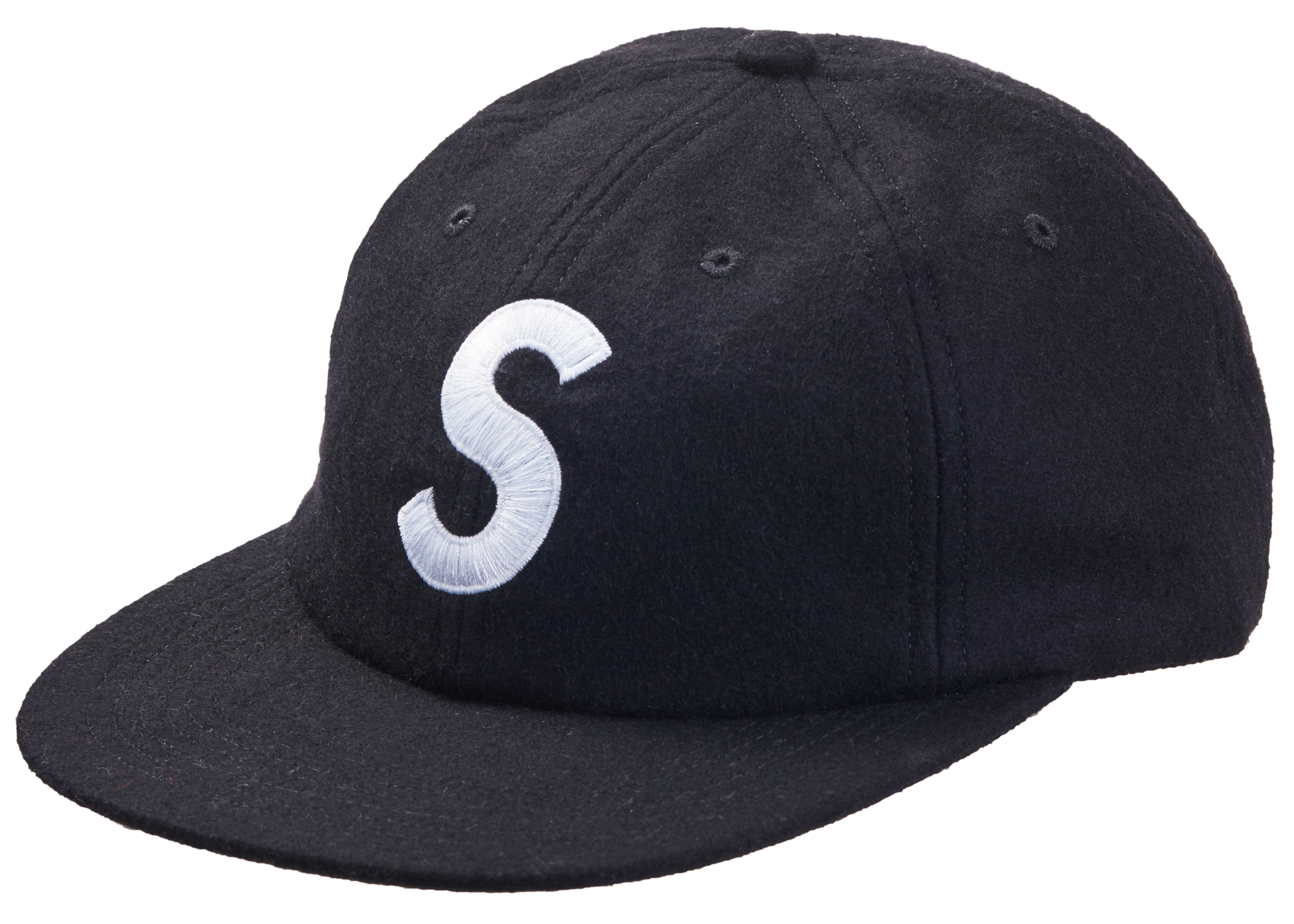 supreme wool S logo 6-panel black