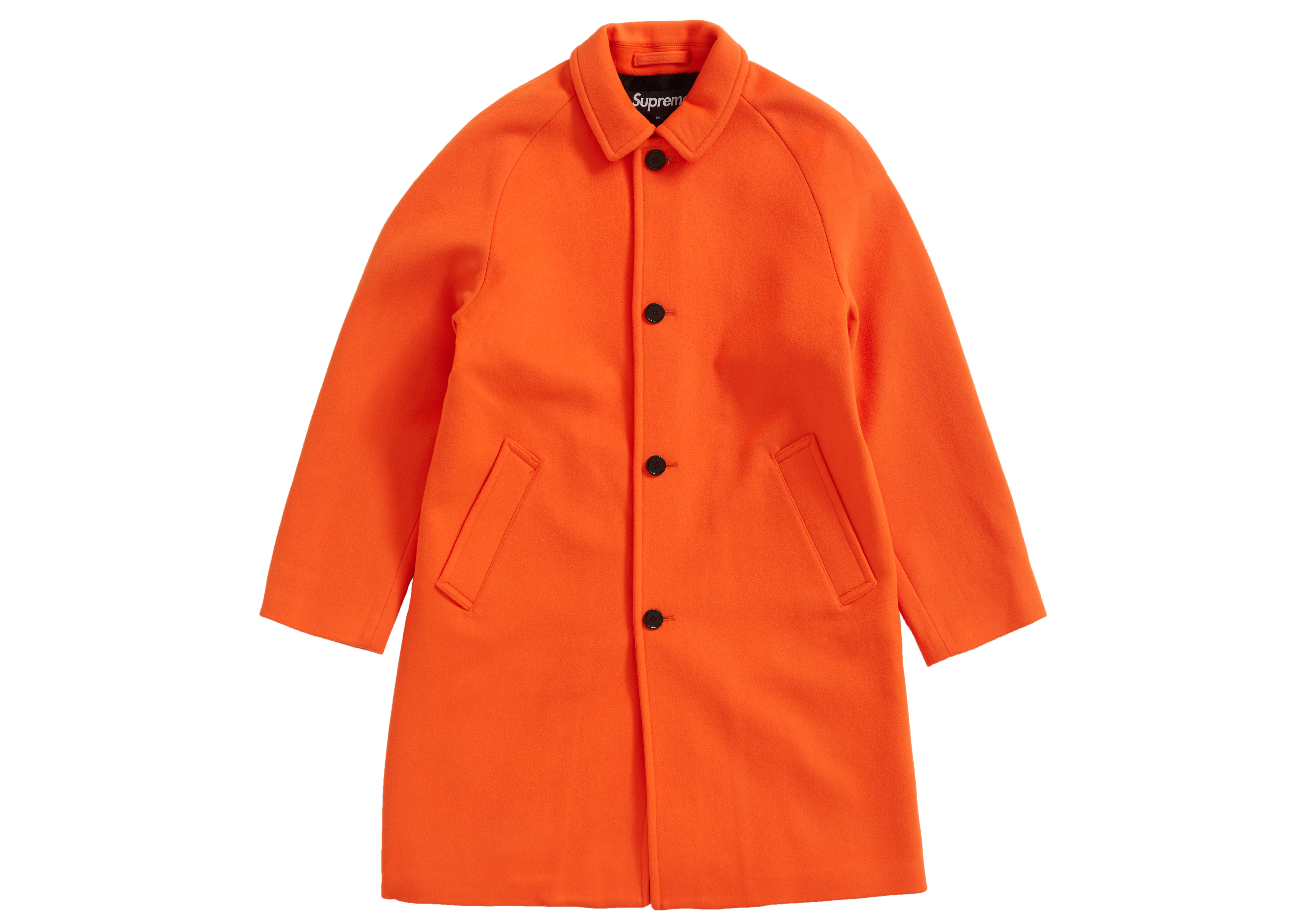 Supreme Wool Trench Coat Neon Orange Men's - FW18 - US