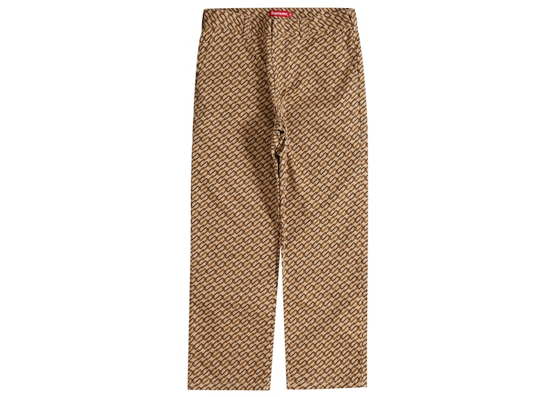 Supreme Work Pant Pant (SS22) Khaki Monogram Men's - SS22 - US