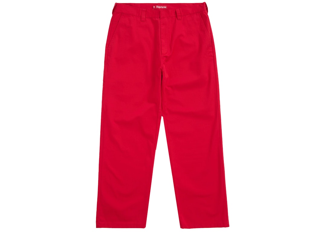 Pre-owned Supreme Work Pant (ss24) Red In Bright Red
