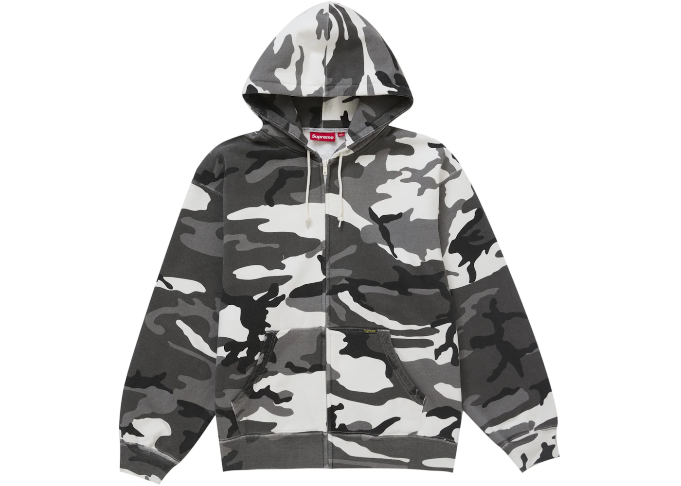 Supreme Work Zip Up Hooded Sweatshirt Snow Camo Men's FW24 US