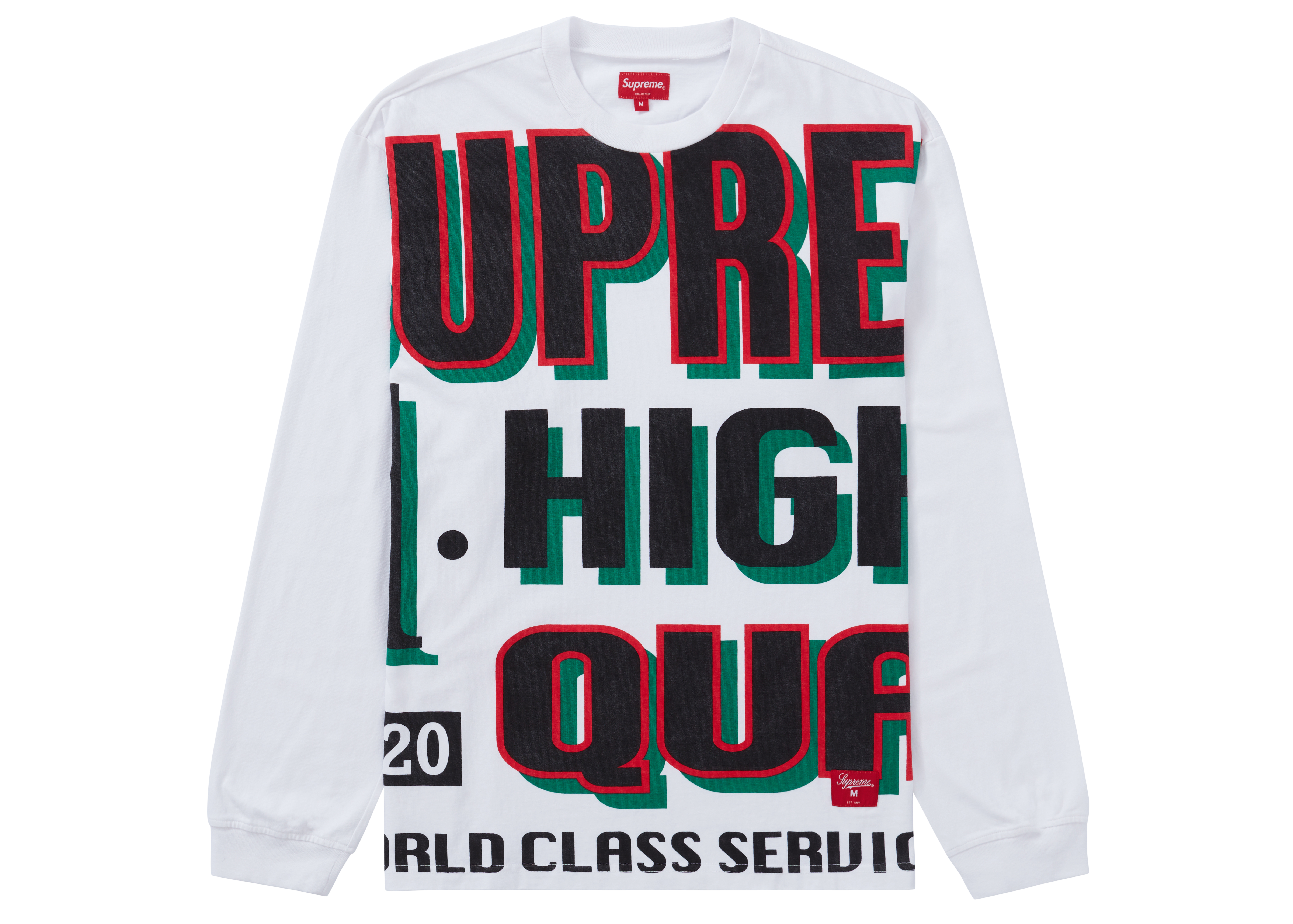 Supreme World Class L/S Top White - FW20 Men's - US