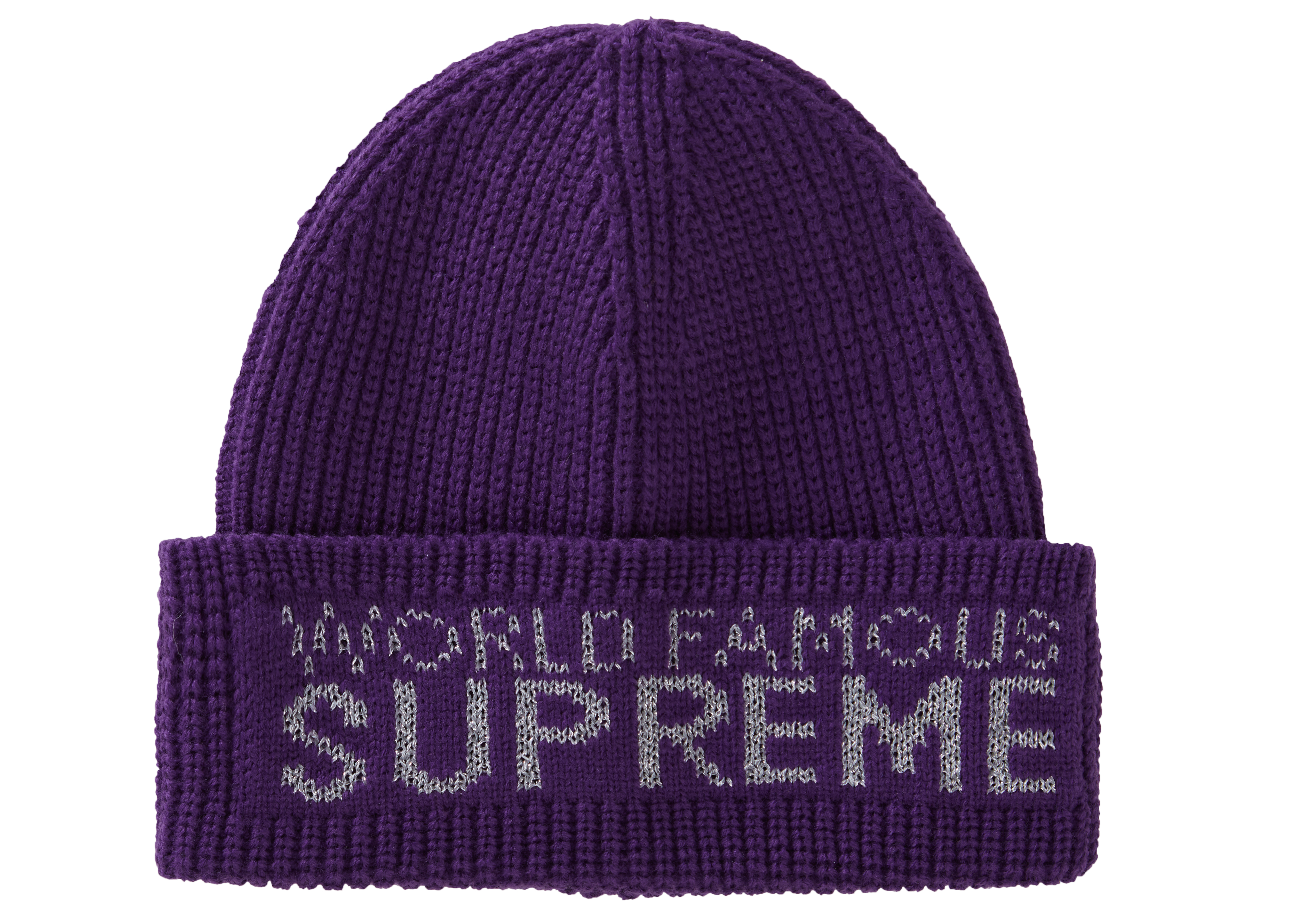 Supreme World Famous Beanie Dark Purple