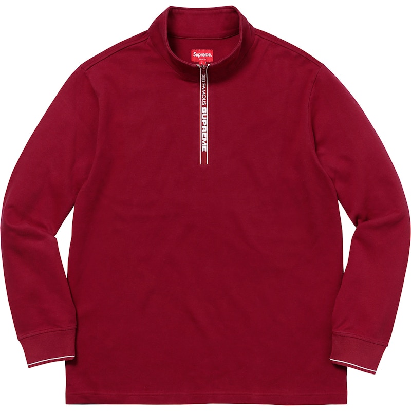 Supreme World Famous Half Zip Pullover Dark Red 男士- FW17 - TW