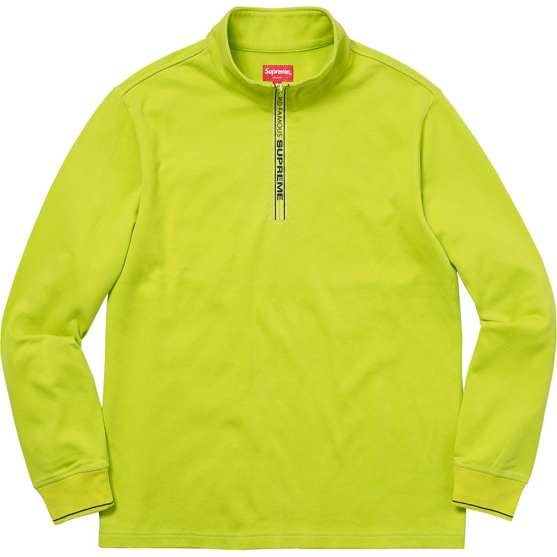 Supreme World Famous Half Zip Pullover Lime 男士- FW17 - TW