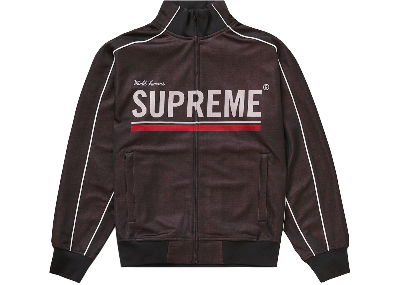 Supreme World Famous Jacquard Track Jacket Black Men's - FW22 - US