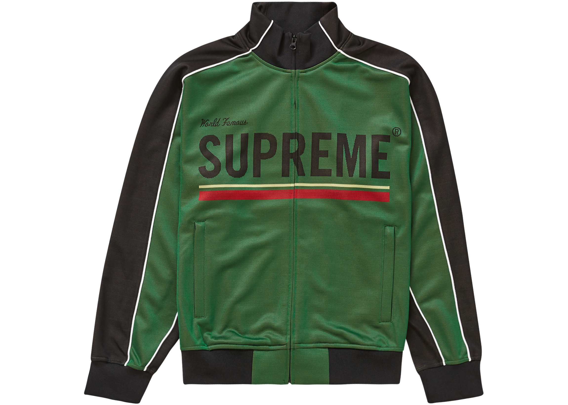 Supreme World Famous Jacquard Track Jacket Green - FW22 Men's - US