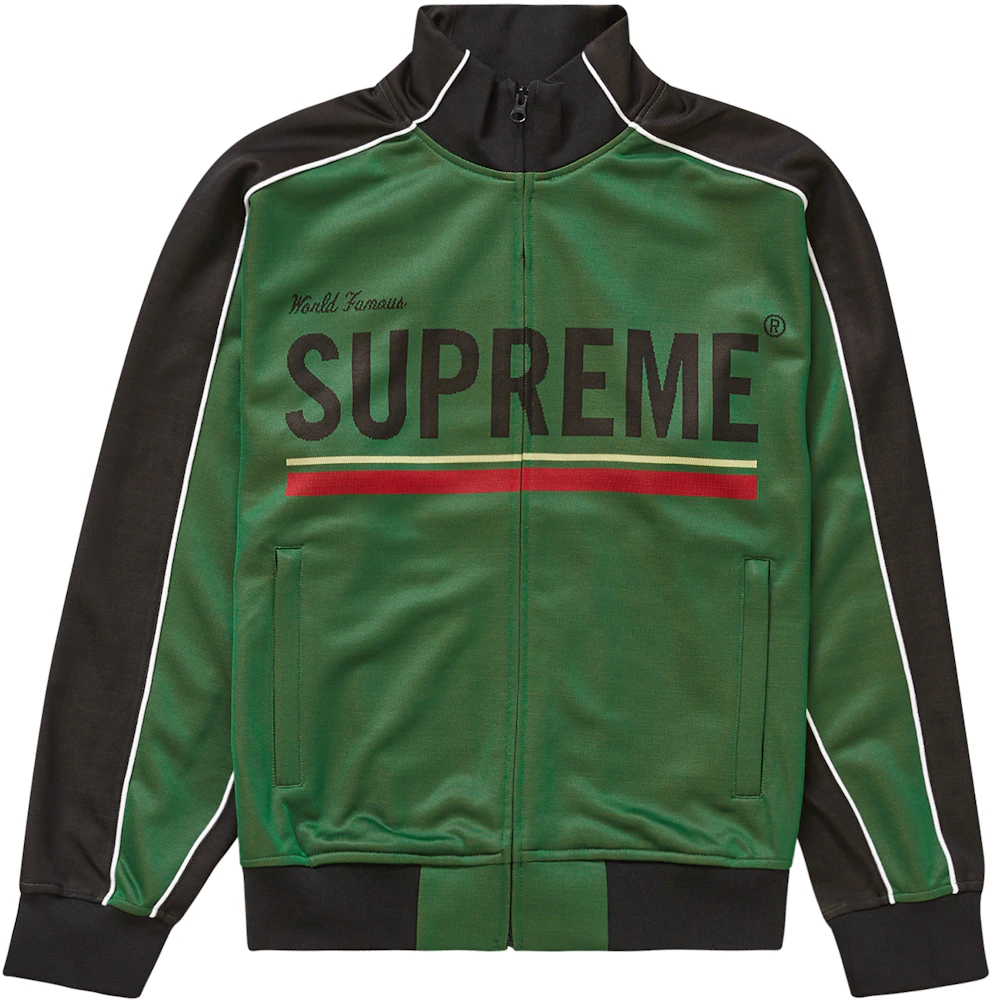 Supreme World Famous Jacquard Track Jacket Green Men's - FW22 - US