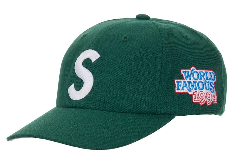 Supreme World Famous S Logo 6-Panel Hat Green