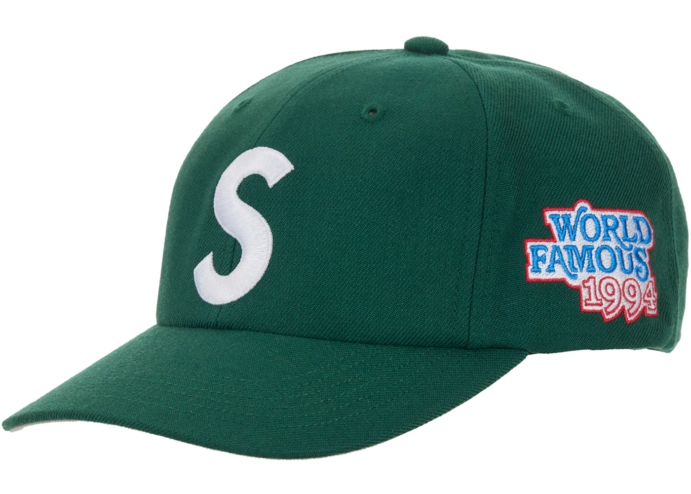 Supreme World Famous S Logo 6-Panel Hat Green