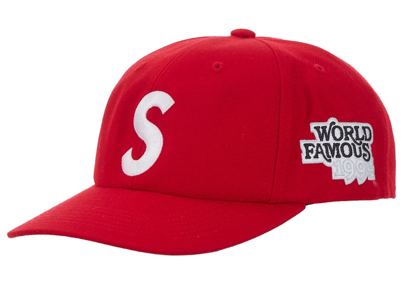 Supreme World Famous S Logo 6-Panel Hat Red
