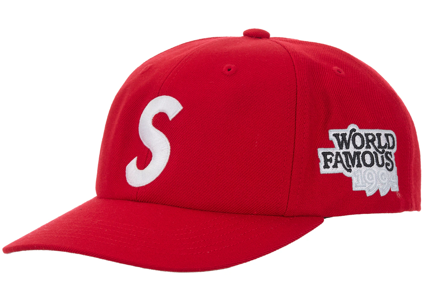 Supreme World Famous S Logo 6-Panel Hat Red