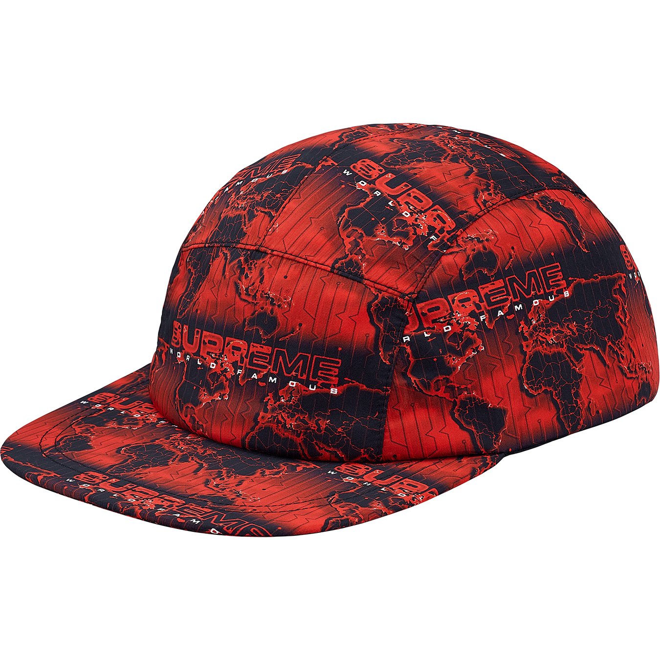 Supreme World Famous Taped Seam Camp Cap Red