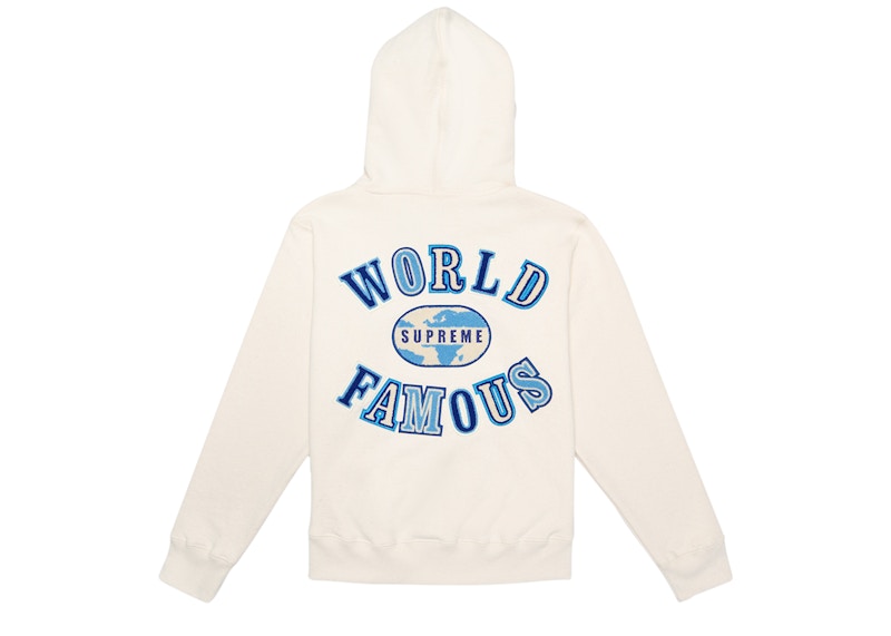 Supreme World Famous Zip Up Hooded Sweatshirt (SS20) Natural Men's