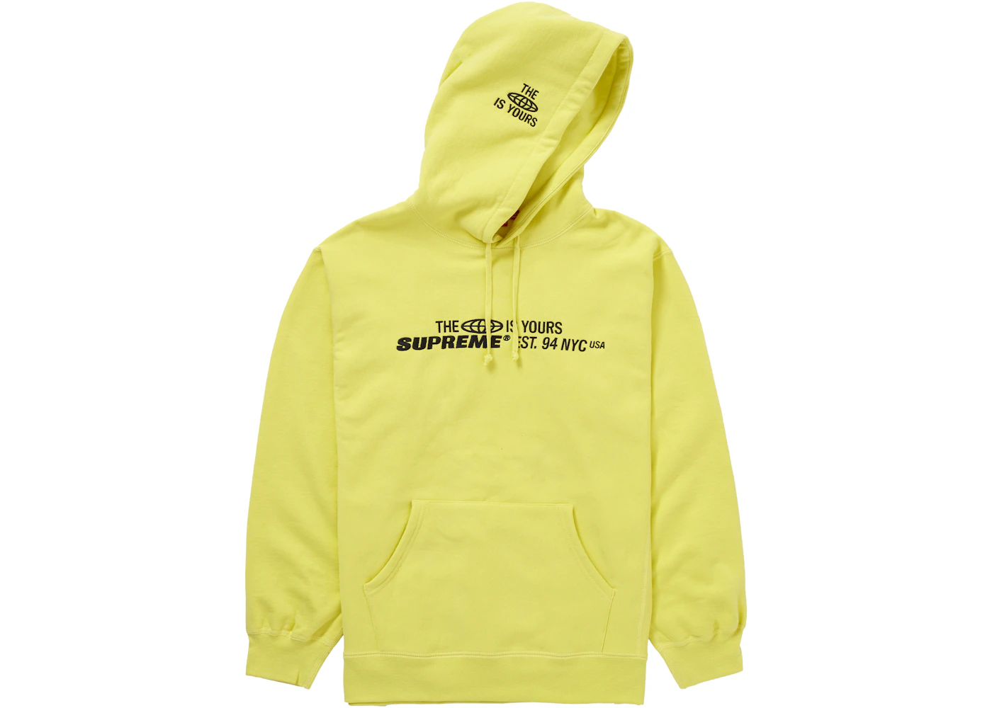 Supreme World Is Yours Hooded Sweatshirt Light Lemon Men's - SS21 - US