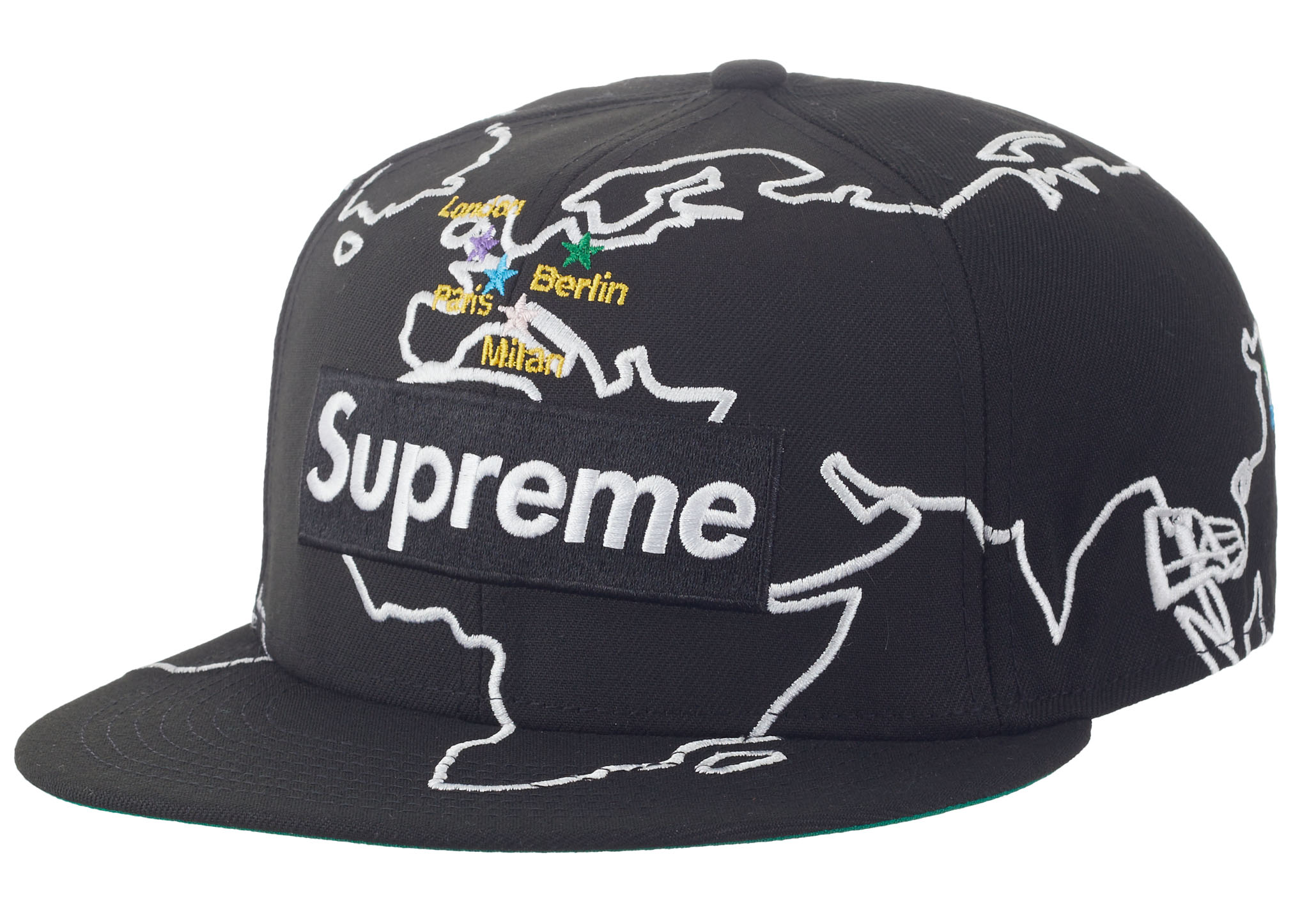 Supreme Worldwide Box Logo New Era Hat Black - FW23 - JP