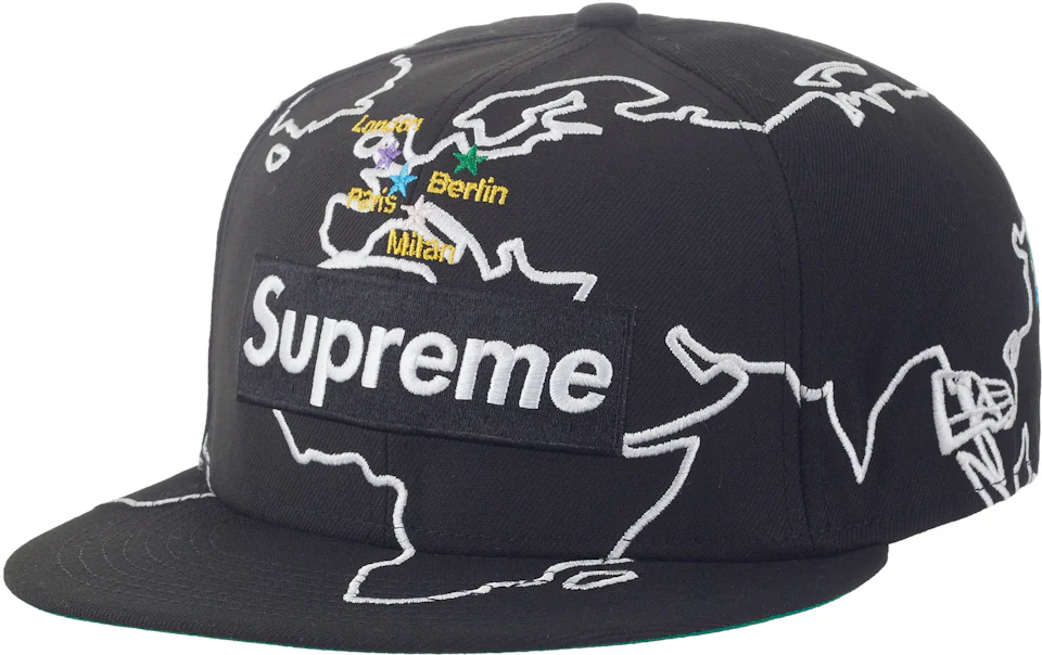 Supreme Worldwide Box Logo New Era Hat Black - FW23 - DE