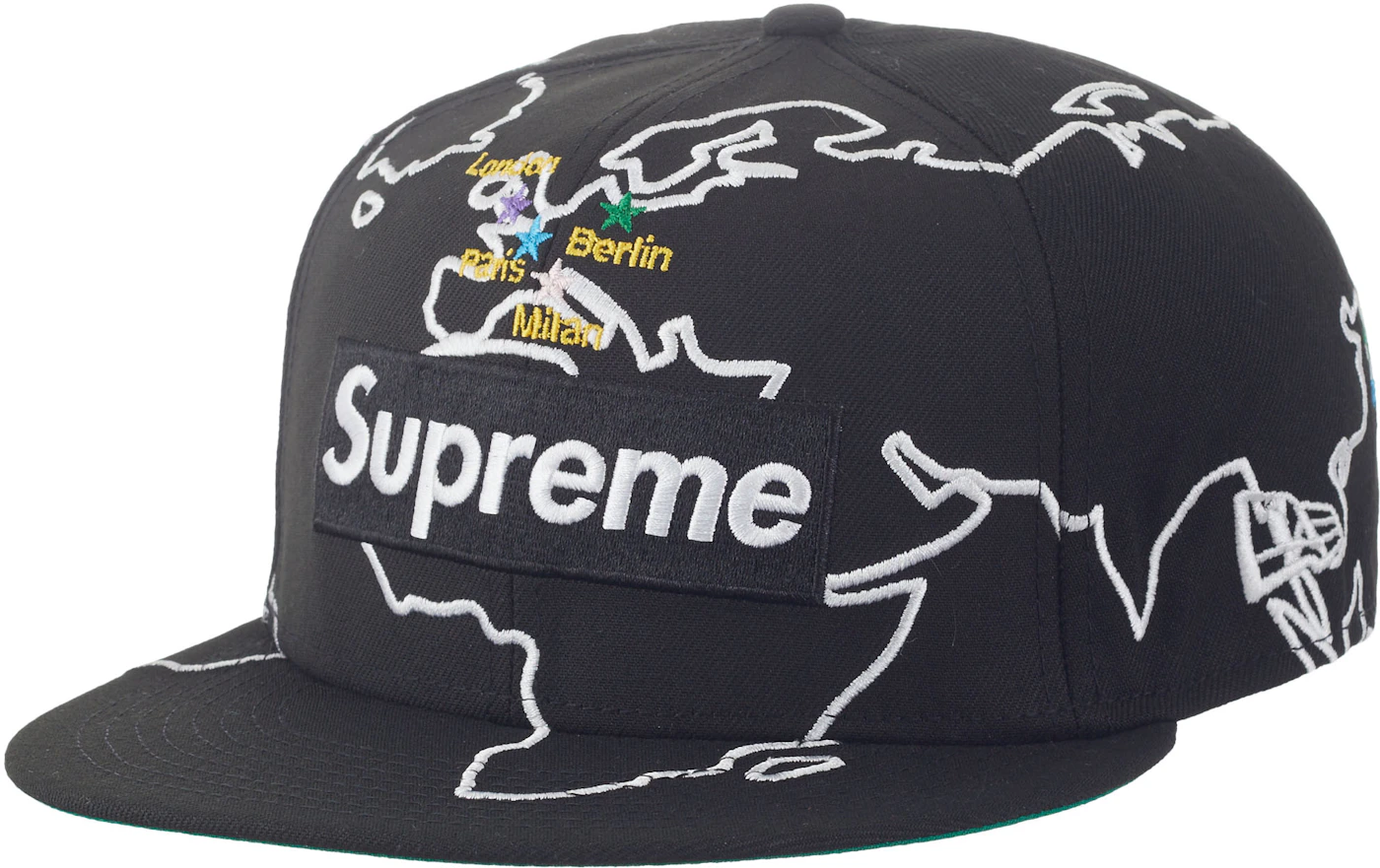 Supreme Worldwide Box Logo New Era Hat Black