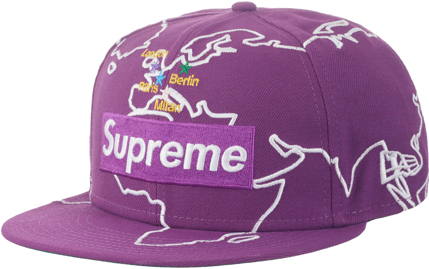 Supreme Worldwide Box Logo New Era Hat Purple - FW23 - IT