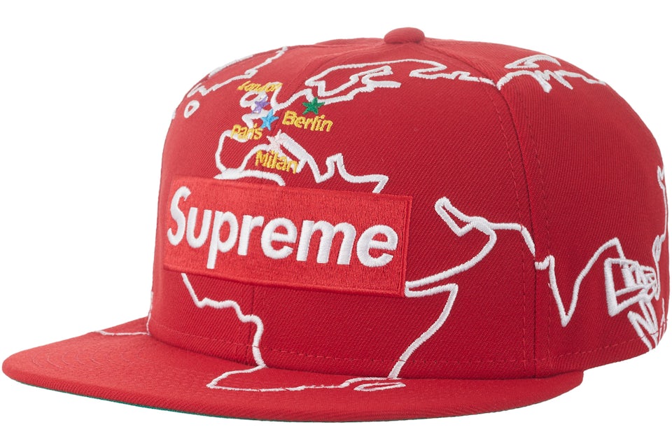 Red supreme baseball cap Clearance
