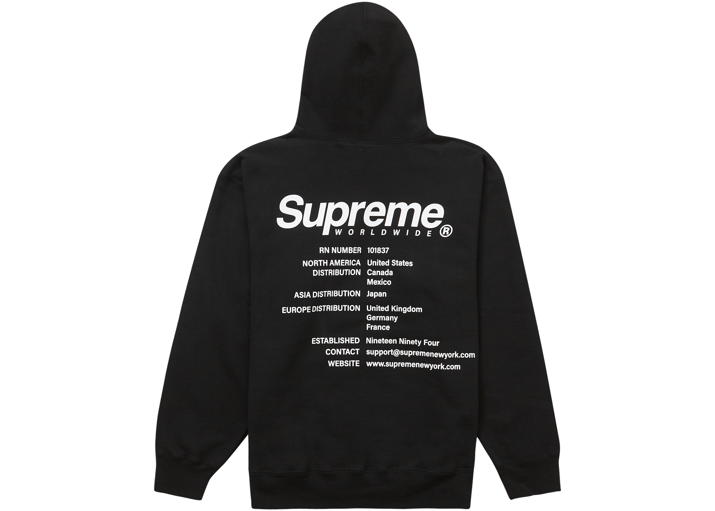 greb tyran solid Supreme Worldwide Hooded Sweatshirt L-