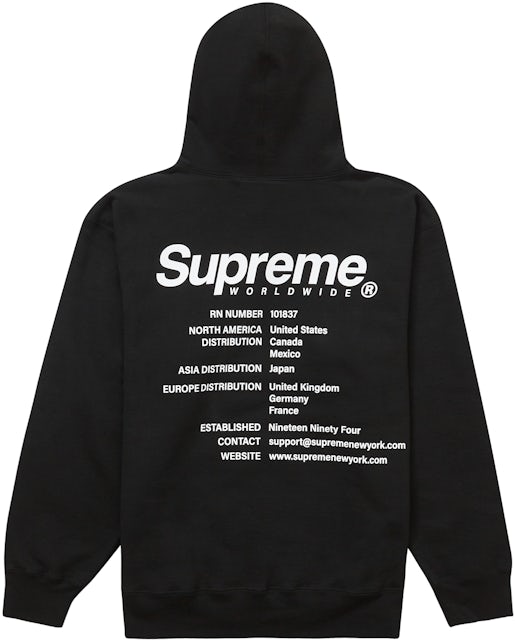 Supreme Worldwide Hooded Sweatshirt Black Men's - SS23 - US